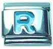 Light blue letter R - Italian charm
